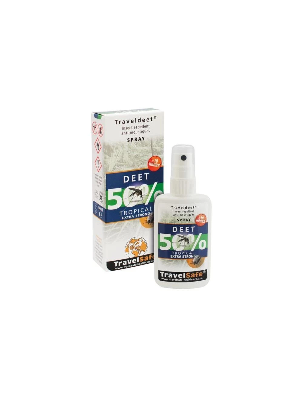 Travel Deet 50% Spray Uit Het Travelsafe Insectwering Assortiment 1 Travel Deet 50% Spray Uit Het Travelsafe Insectwering Assortiment