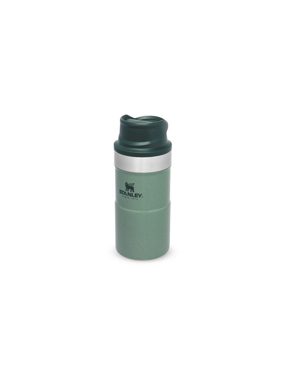 The Trigger-Action Travel Mug 0,25L Hammertone Green Uit Het Stanley Drinkflessen Assortiment 1 The Trigger-Action Travel Mug 0,25L Hammertone Green Uit Het Stanley Drinkflessen Assortiment