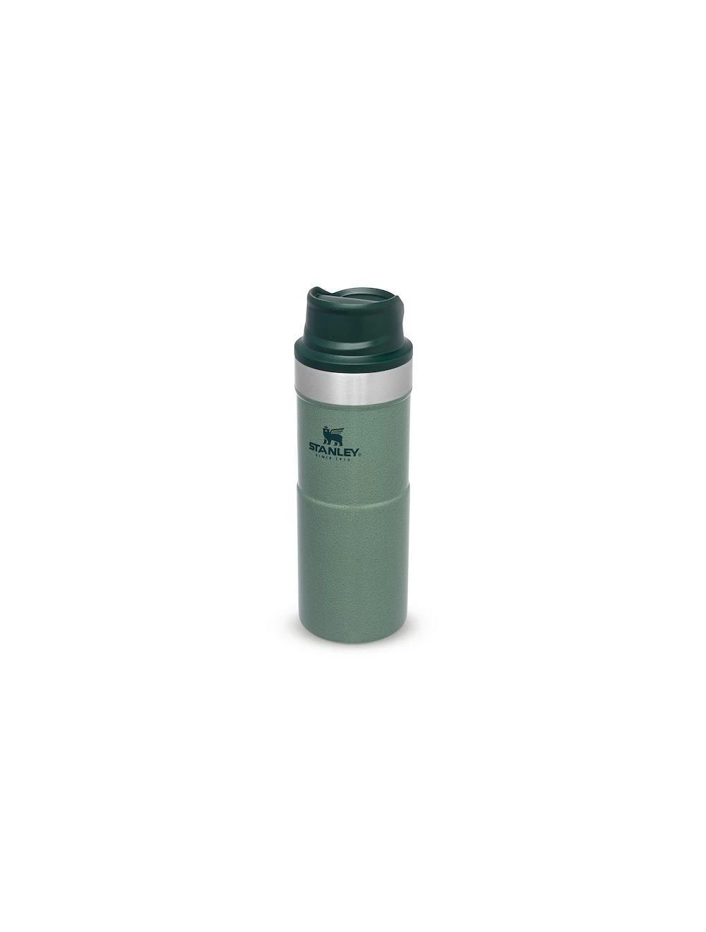 The Trigger-Action Travel Mug 0,35L Hammertone Green Uit Het Stanley Drinkflessen Assortiment 1 The Trigger-Action Travel Mug 0,35L Hammertone Green Uit Het Stanley Drinkflessen Assortiment