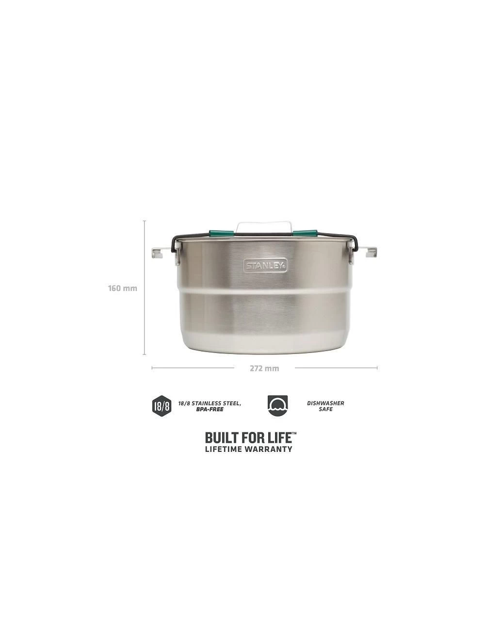 The Full Kitchen Base Camp Cook Set 3,5L RVS Uit Het Stanley Pannen Assortiment - Afbeelding 4