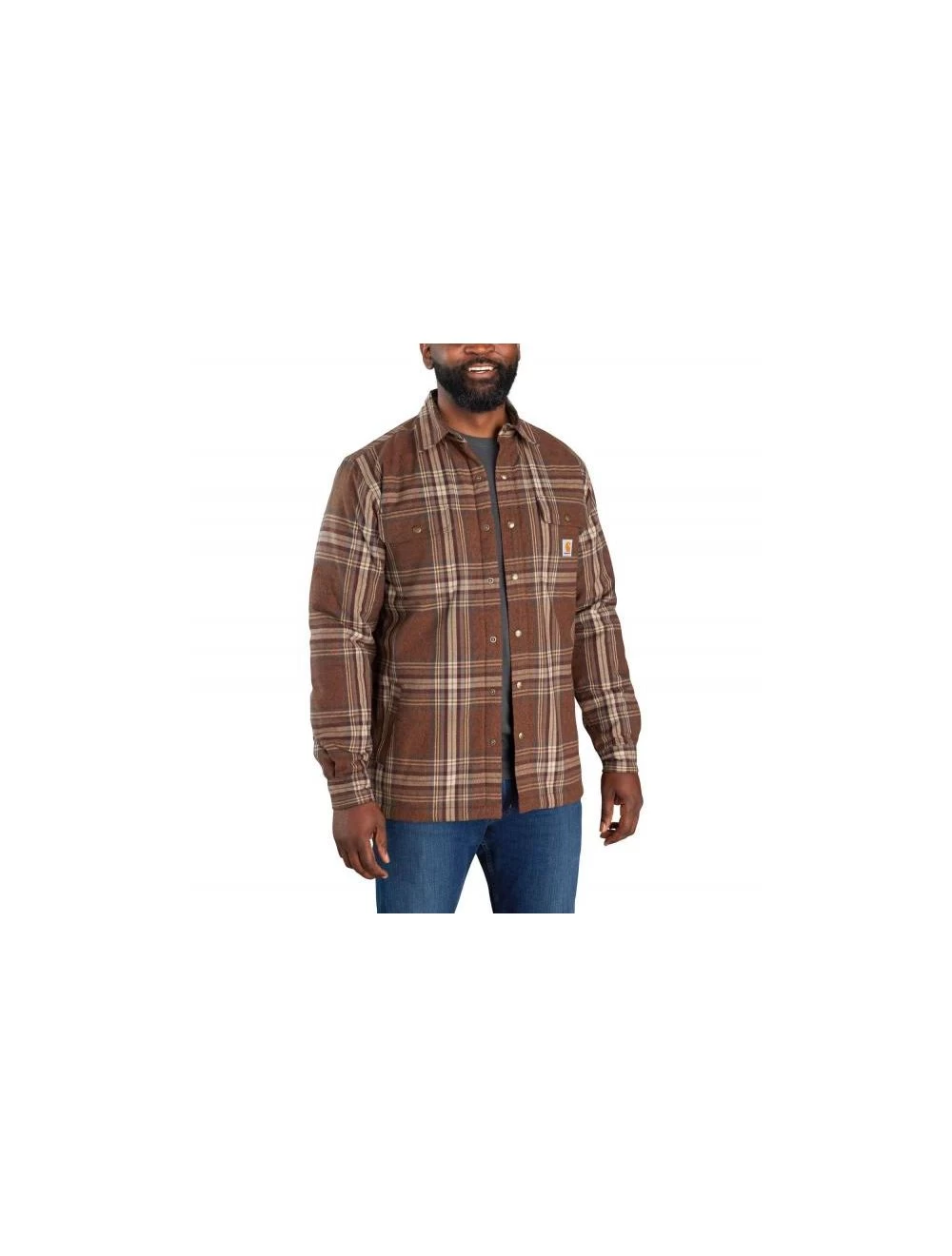 FLANNEL SHERPA LINED SHIRT JAC BURNT SIENNA Uit Het Carhartt® Vest Assortiment 1 FLANNEL SHERPA LINED SHIRT JAC BURNT SIENNA Uit Het Carhartt® Vest Assortiment